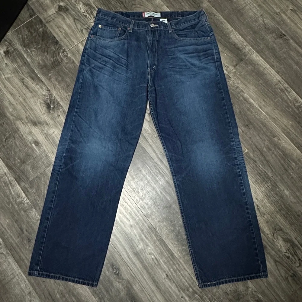 Levis 569 Loose Straight Jeans Mens 38x32(31) Dark Wash Blue Baggy Denim Y2K VTG